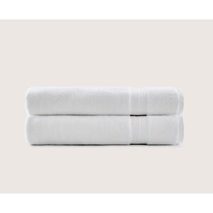 2 Pack Premium 100% Cotton Bath Towels White 600 GSM Ultrasoft 55x28in Set
